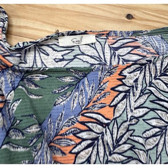 Easel Short Sleeve Green Tropical Floral Kimono Dress Women’s Size Medium - Picture 6 of 8